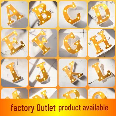 Gold LED Luminous Sign: Proposal & Confession Letter Lights, Happy Birthday Mirror Numbers (0-9) Love Décor