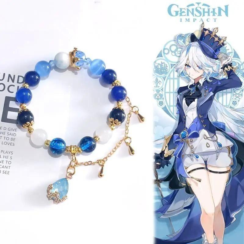 Anime Game Genshin Impact Neuvillette Wriothesley Cosplay Bracelet Unisex Beads  Pendant Bracelets Jewelry Accessories Gifts