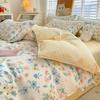 Washed Cotton 4Pcs Set, Spring And Autumn 1.8M Bed Sheet Double Quilt Set 3Pcs Home Textile