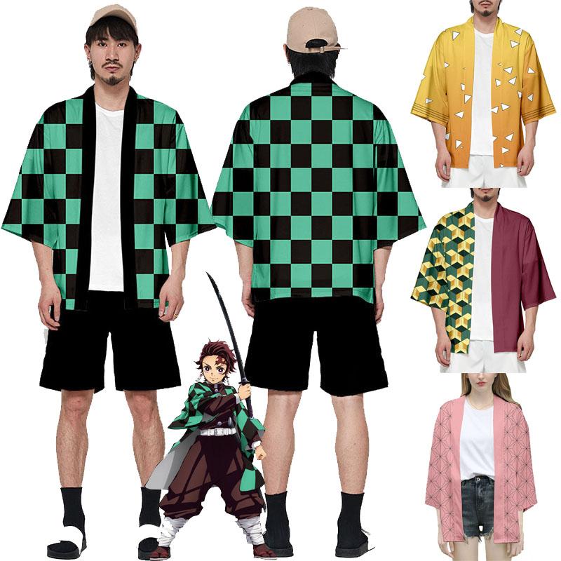 Slayer Demon Anime Kimetsu No Yaiba Kamado Nezuko Cosplay Loose Haori Coat Tops