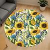 1 Stück Sonnenblumen Wildblumen Runder Stuhlmatte Teppich - Rutschfest, Fußmatte für Büro, Schlafzimmer und Innendekoration c1125011