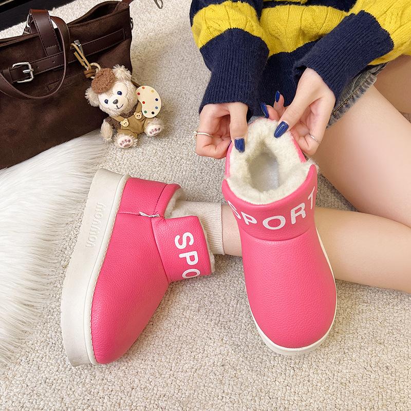 2025 new shoes winter warm and fleece Korean version fleece thickened waterproof home outdoor women's winter shoes and boots