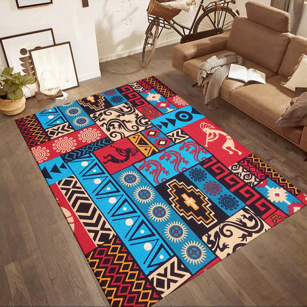 Colorful Kokopelli Dance Floor Mats for Living Room, Bedroom and Room Decoration Are Suitable for Gifts.