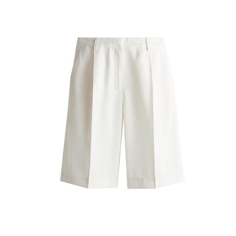 

Autumn New Women clothes Loose V-neck Commuter Vest 1294568 High Waist Bermuda Shorts 1288106 White shorts L