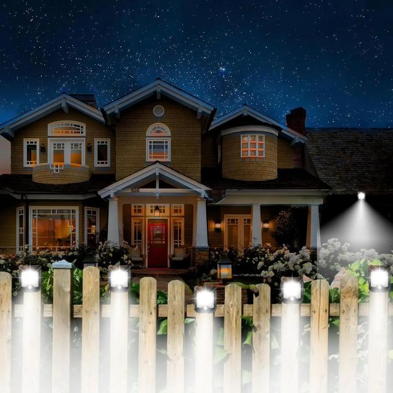 8PCS Clip on Solar Lights LED Outdoor Motion Sensor Garden Light With 4 Lighting Modes Waterproof For Camping Fence Garage Lamp