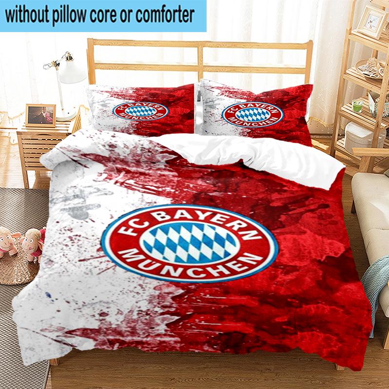 Set Biancheria da Letto Stampato FC Bayern München 3 Pezzi Copripiumino Chiusura Include 1 Copripiumino e 2 Federe Set Biancheria da Letto Decorazioni per la Casa Regali