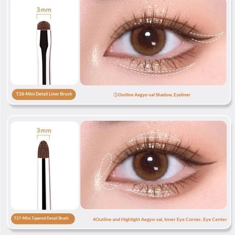 4/6Pcs Eye Detail Brushes Set Horse Hair Eyeshadow Brushes Undereye Smudge Brushes Soft Eyeliner Brush Perfect Eye Makeup Tools