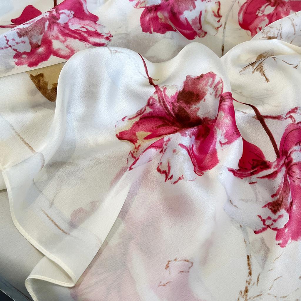 Women 180*90cm Fashion Beautiful Soft Silk Scarves Female Lady Shawl Hijab Wrap Foulard Bandanna Muffler Beach Pareo