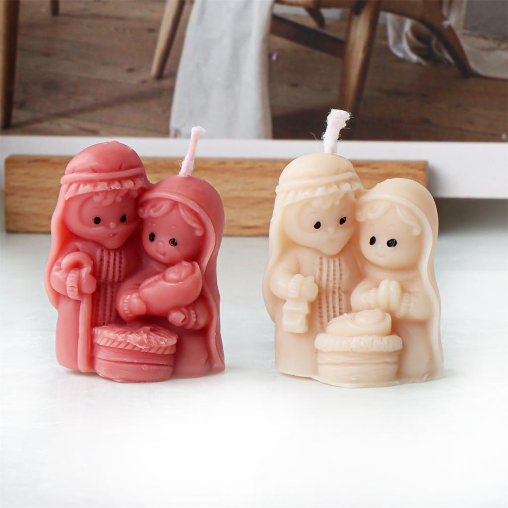 3D Nativity Scene Silicone Mold Mini Scented Candle DIY Craft Home Decor Handmade Religious Art Mold Candle Making Supplies