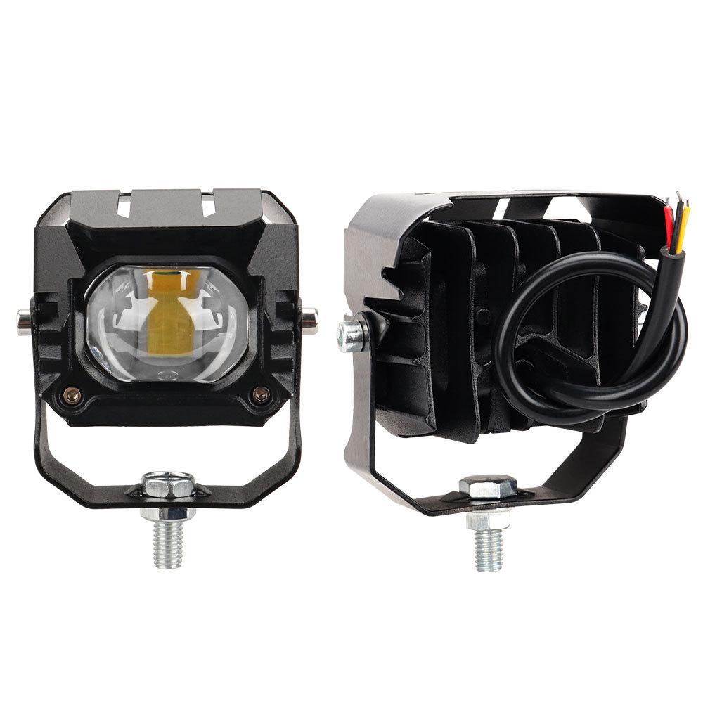 Cross-border LED Spotlight for Cars & Motorcycles: Yellow/White, High/Low Beam, External Light for Electric and Modified Vehicles