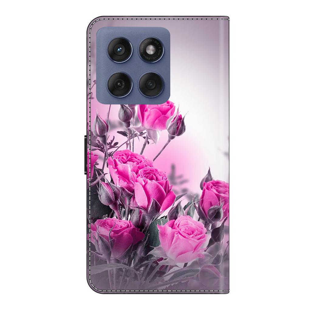 Pro Motorola Edge 60 Fusion 5G/Edge 60 5G Pouzdro Peněženka Stojan Vzorový Tisk PU Kůže Vyklápěcí Kryt na Telefon