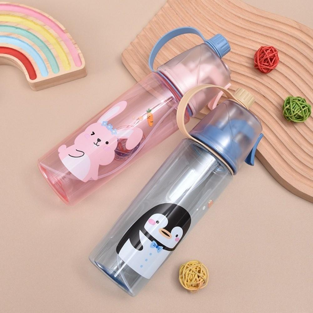 Cartoon Sports Water Cups Transparent Fitness Drinking Cups Creative Plastic Water Bottles Travel