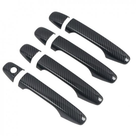 8x Carbon Fiber Exterior Car Door Handle Cover Trim for Subaru WRX STi 2015-21~