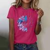 Women's Casual Floral Print Short Sleeved T-shirt With Round Neck  Top