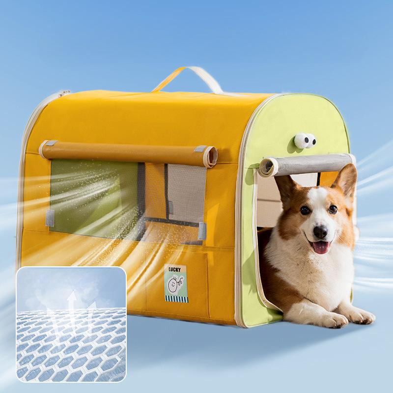 Niedliche und kontrastfarbene Autotasche für große Hunde Shiba Inu Corgi Praktisch für Ausflüge Großer Platz Hundehütte Hundetasche Haustierbedarf