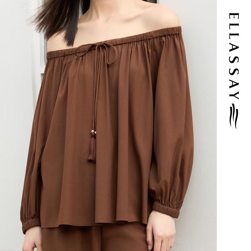 ELLASSAY 2025 Early Autumn Off-Shoulder Silk Blend Blouse