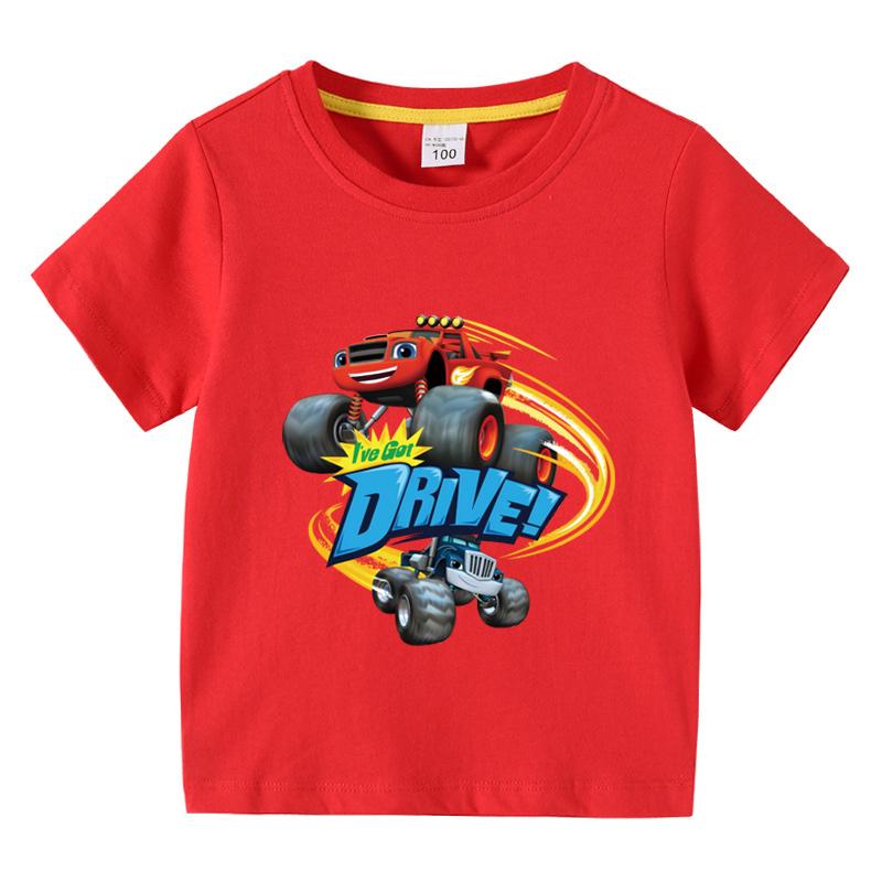 Blaze And The Monster Machines Cartoon Funny Tshirt Childrens Summer Short Sleeved Tees Girls Boys Tops Clothes Birthday Gift