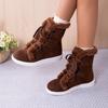 2025 Winter Lace-up Women Platform Snow Boots Walking Short Plush Ankle Boots Casual Flat Shoes Warm Zapatos De Mujer