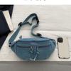 Borsa pettorale in denim lavato retrò americano