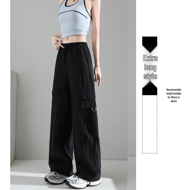 Women's High Waist Purple Parachute Jumpsuit - 2025 Loose Fit, Quick-Dry Ice Silk Hiking Pants
