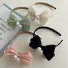 Spring Colorful Silk Bow Pearl Hairband Headband Adult Hair Accessories Hair Jewley