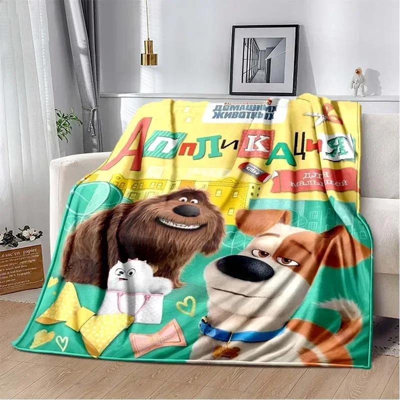3D cartoon anime T-The Secret Life of Pets flannel blanket sofa bed living room bedroom adult children gift blanket car blanket