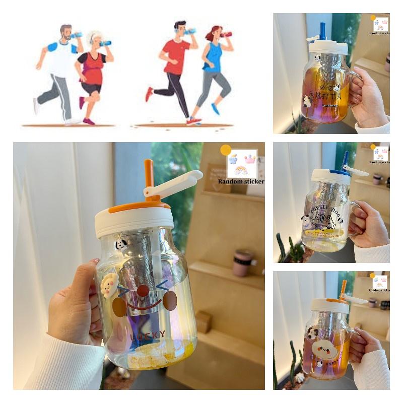 Stilvolle und langlebige Glastasse für Frauen, hohe Temperaturbeständigkeit, Tee-Trennung, Griff inklusive