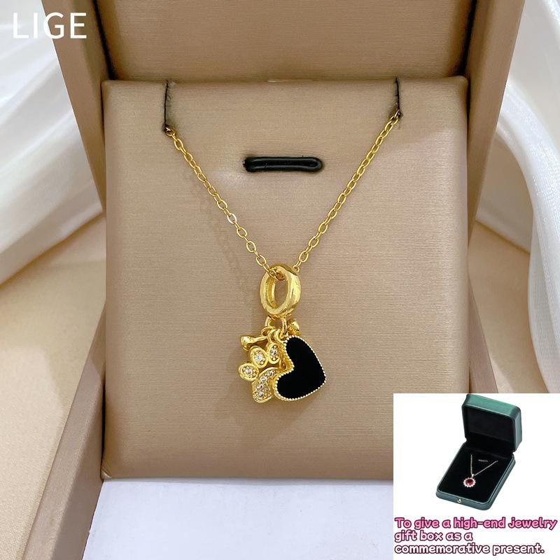 

Love puppy claws light luxury temperament gorgeous full diamond necklace female versatile collarbone chain chain