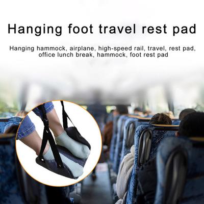 Airplane Foot Hammock Length Adjustable Lightweight Portable Foot Rest Office Under-Desk Feet Relaxing Hanger Hammock Travel Essentials