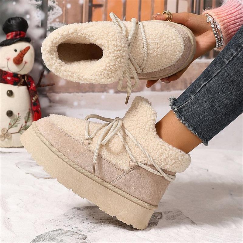 Fashion Women's Boots Thickened Plush Warm Snow Boots 2026 Winter New Fluffy Ankle Boot Outdoor Non-slip Platform Boots for Women Botas