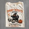Tricou Comfort Colors Pisicuță Biscoți, Tricou Halloween Pisică Neagră, Tricou Sezon Înfricoșător, Tricou Vintage Dovleac Copt, Cadou Toamnă pentru Iubitorii de Pisici