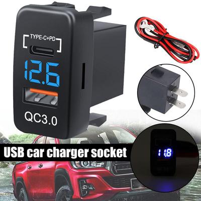 12V Car Charger USB C PD Ports Phone Quick Charge QC3.0 Auto Adapter Phone Car Cigarette Lighter Socket Charger for Toyota L3I5