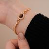 Horseshoe buckle tiger's eye stone bracelet retro design bracelet light luxury niche temperament jewelry