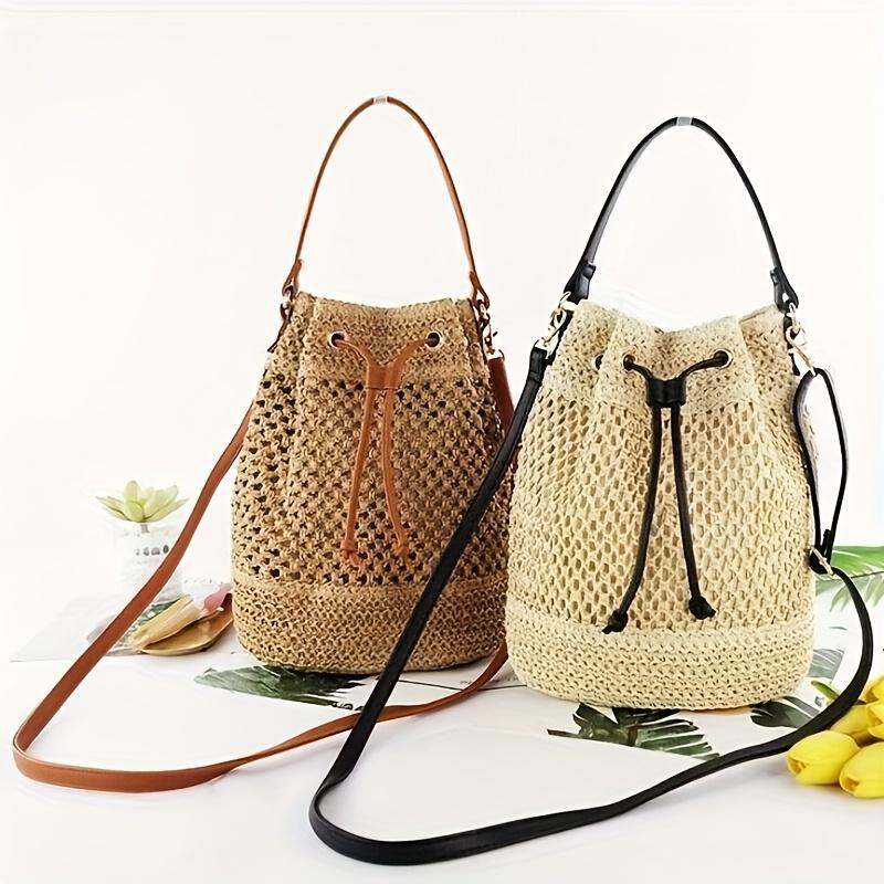 3Pcs DIY crochet dumpling bag accessory set - adjustable shoulder strap, zipper, and durable faux leather base