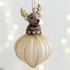 Merry Christmas Glass Christmas Tree Pendant Elk Snowflake Hanging Ornament Sliver Shining Xmas Pendant Home Decoration