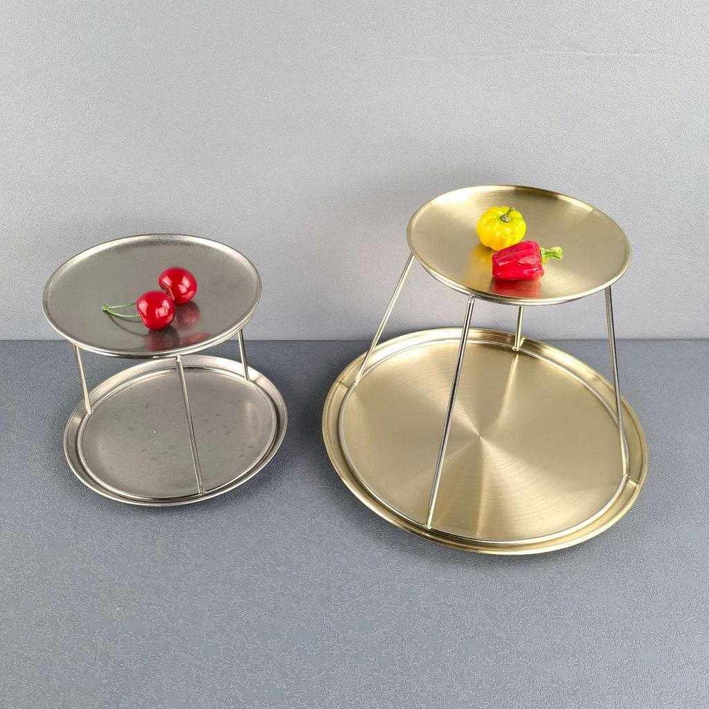 Stainless Steel Double Layer Seafood Platter: Sashimi, Oyster, Shrimp, Crab Tower Buffet Display Stand & Dim Sum Rack