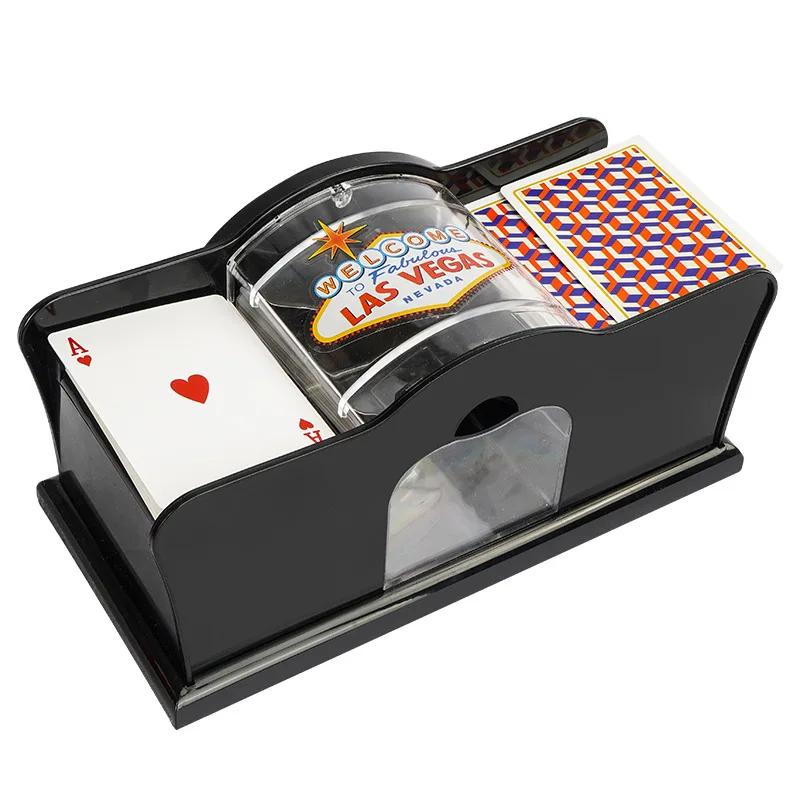 Poker Hand Shuffler 2 deck Rack Snadné a jednoduché ruční míchání pro kasino Rodinná dovolená Vánoční večírek Fair Zábava