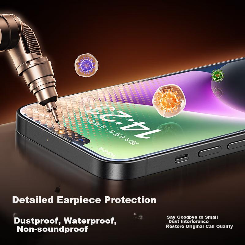 IPhone 13 Tempered Glass Screen Protector, with IPhone 14 And 16e for IPhone 13 Pro, Shockproof, Smooth Touch Feel, Earpiece Dust Protection, 2-Pack