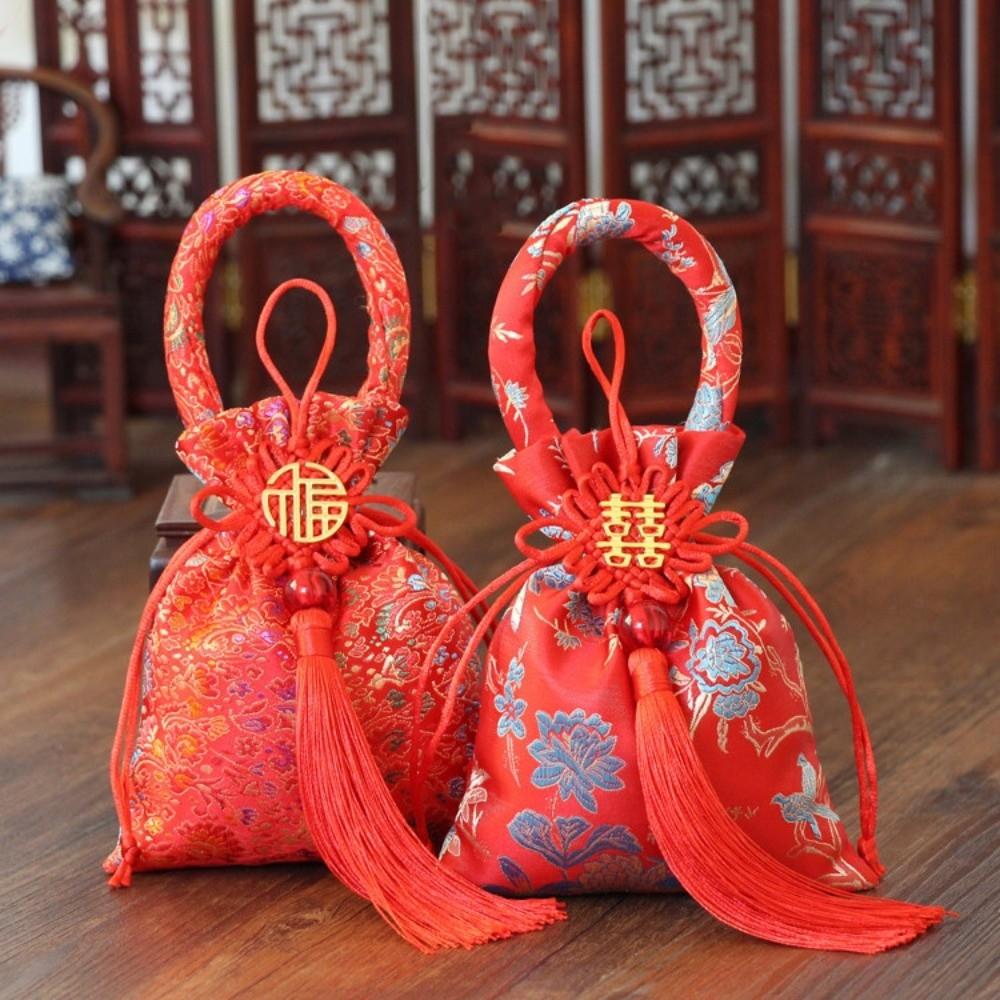 Phoenix Chinese Knot Tassel Handbag Dragon New Year Bucket Bag  Wedding