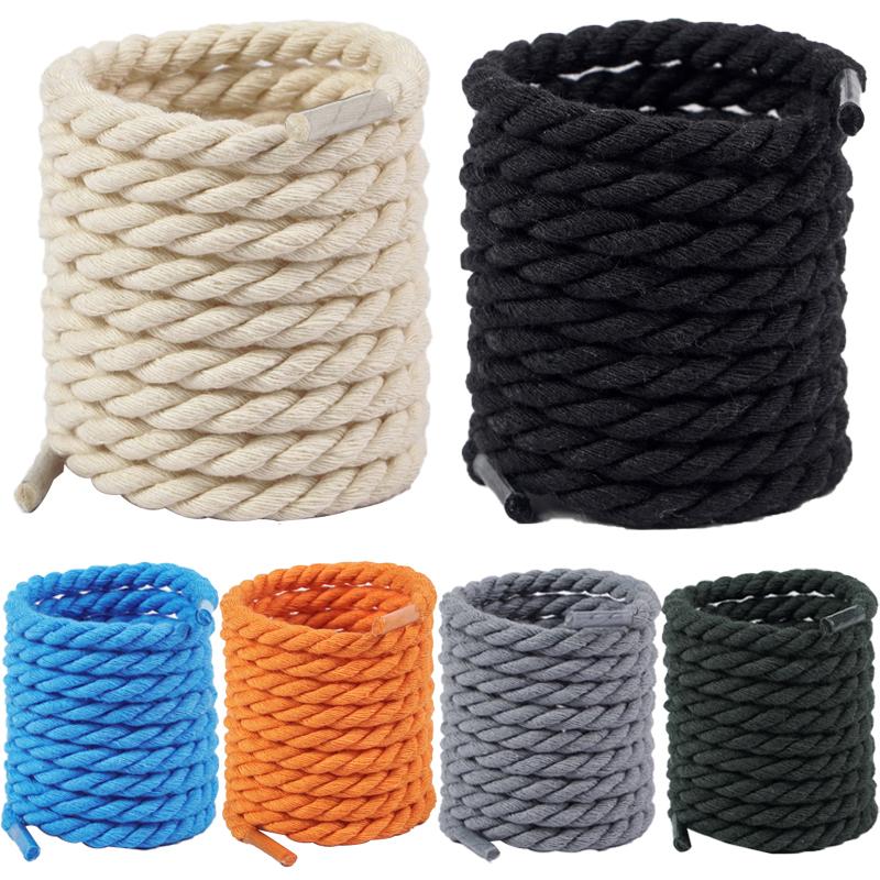 Round Shoelaces 0.6CM Thicker Cotton Shoelace Twisted Rope Laces Sneakers Boots Shoe Laces for Shoes Sneakers 1 Pair