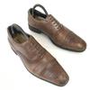 Leather Semi-Brogue Straight Cap Toe Size 25 Brown Business Dress Shoes(USED)