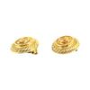 Chanel Vintage Large COCO Mark Earring Metal Gold Women Used