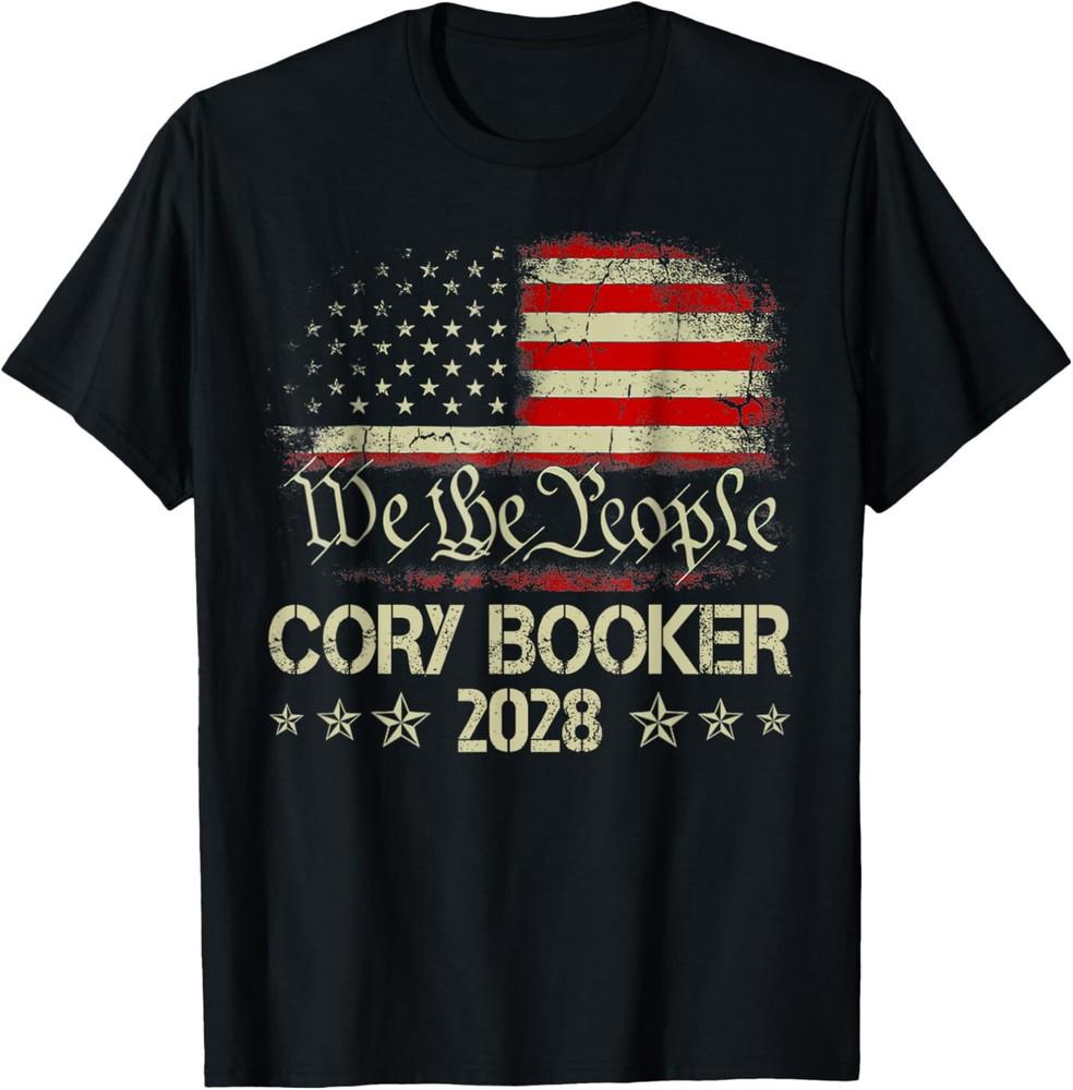 Cory Booker 2028 Cory Booker For President 2028 USA Flag T-Shirt Unisex T-Shirt XXXL