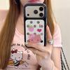 Strawberry KT Cat Round Edge Mirror Anti-Fall Phone Case for iPhone 14/13/12/11/Pro/Pro Max