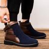 Man Outdoor Fashion Casual British Style Short Boot New High Top Boots Non Slip  Wear Resistant     Lightweight Men's Shoes