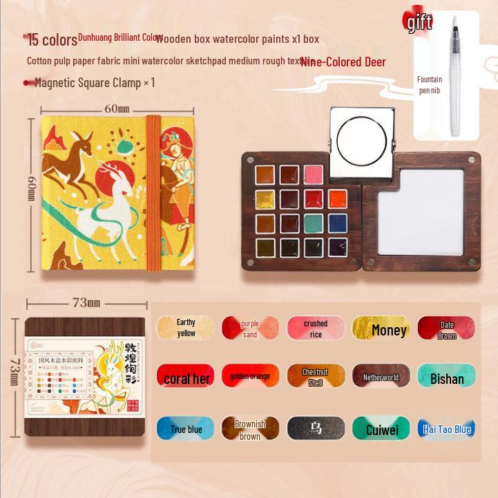 Feile Mini Travel Watercolor Set - Portable Solid Palette for Bird Painting