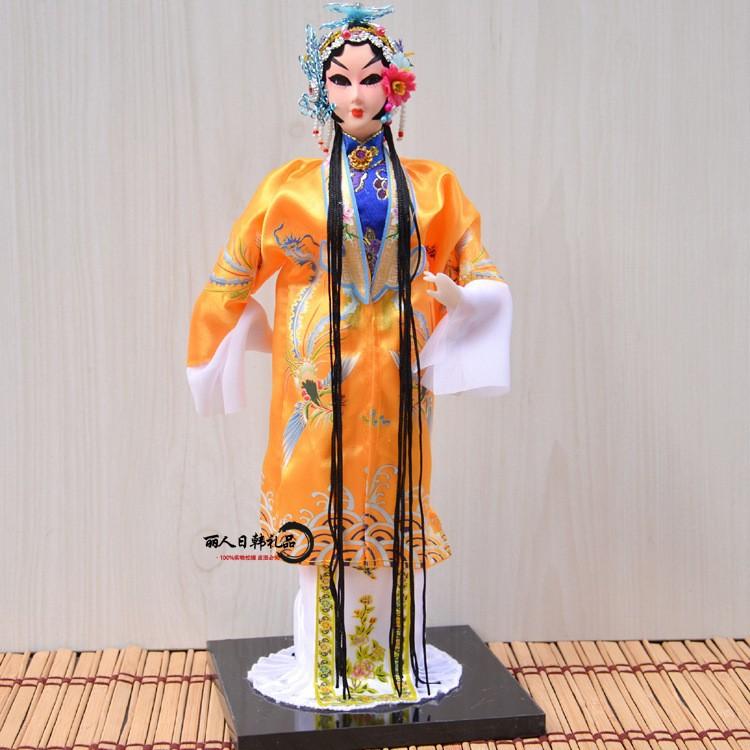 Beijing Silk Doll Peking Opera Mu Guiying, Chinese Folk Craft Forbidden City Souvenir