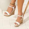 Women S Open Toe Platform Wedge Heel One Strap Sandals