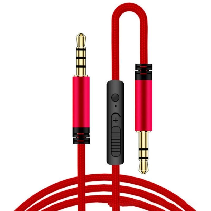 120CM 3.5mm Auditory Cable with Microphones Voice Control for Headphones Car Speakers Smartphones