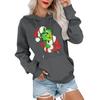 Women's Casual Comfortable Neck Hooded Long Sleeve Christmas Print Warm Sweatshirt